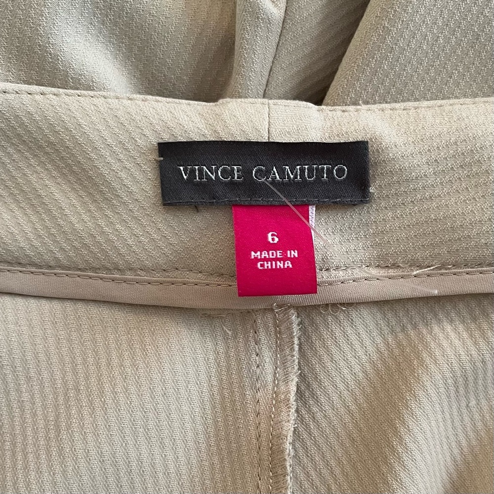 Vince Camuto Cream"Spring Safari" High Waisted Pleated Cargo Pant 6 - Picture 8 of 11